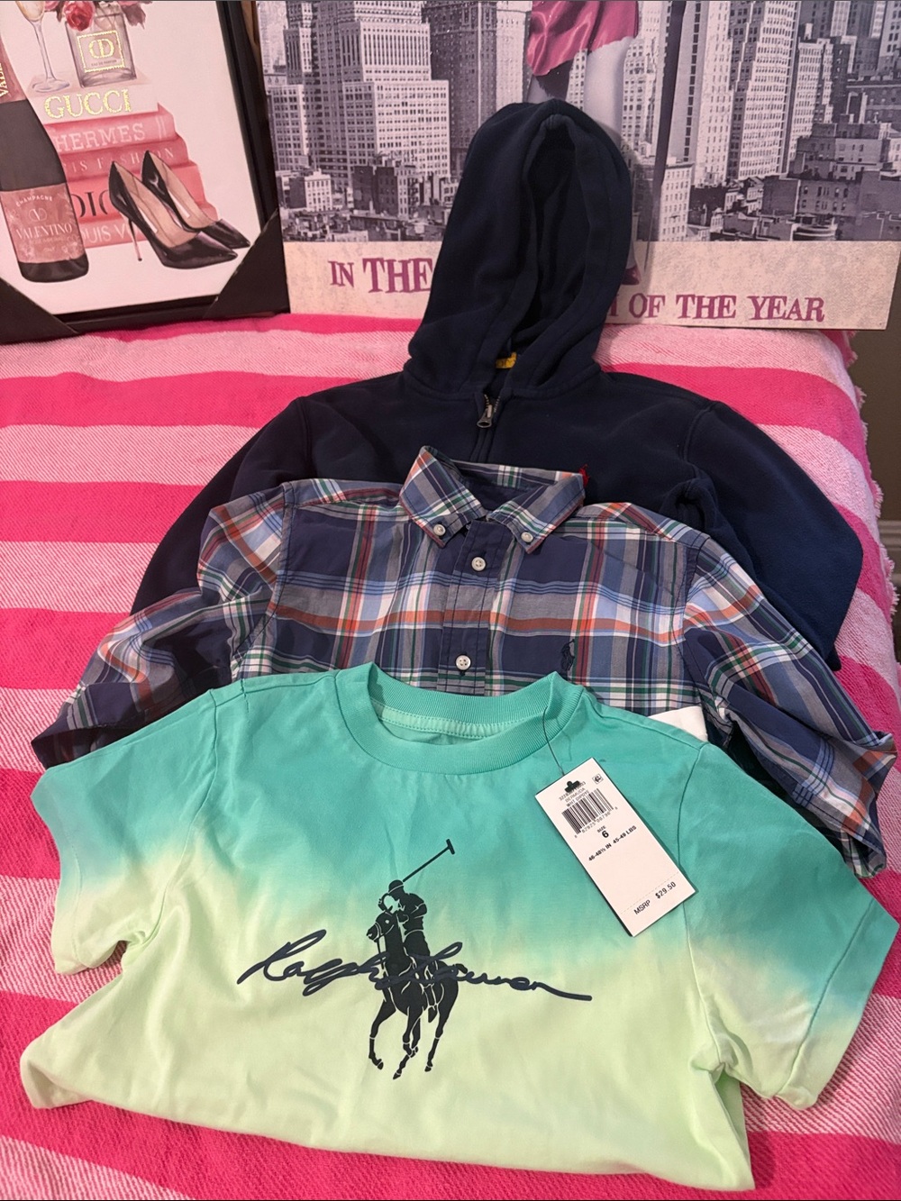 Ralph Lauren Green Ombre Polo Player Tee - Mint to Seafoam sweatshirt, shirt
